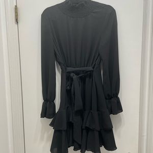 Black ruffle detail dress - never worn